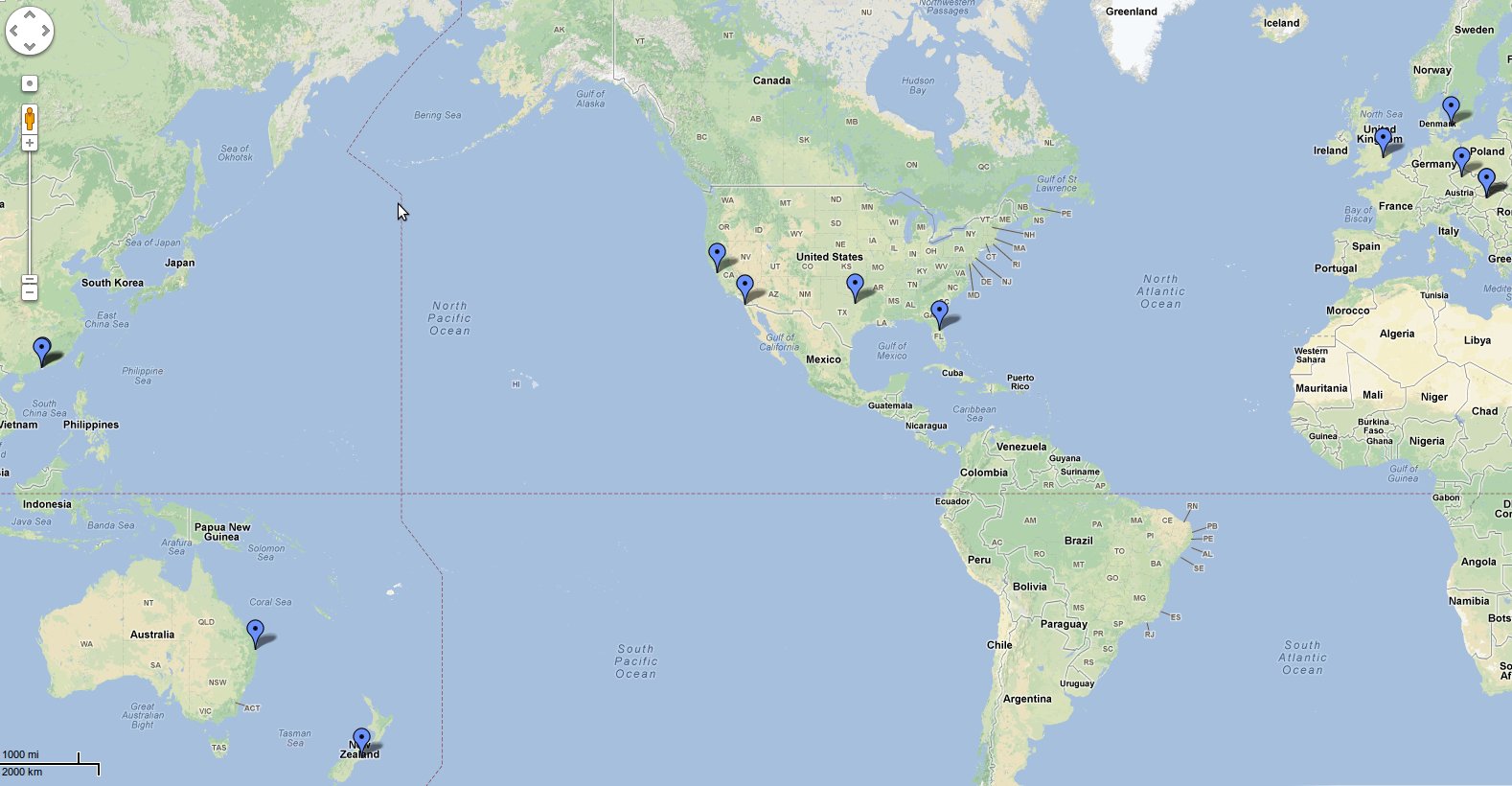 All around the world.