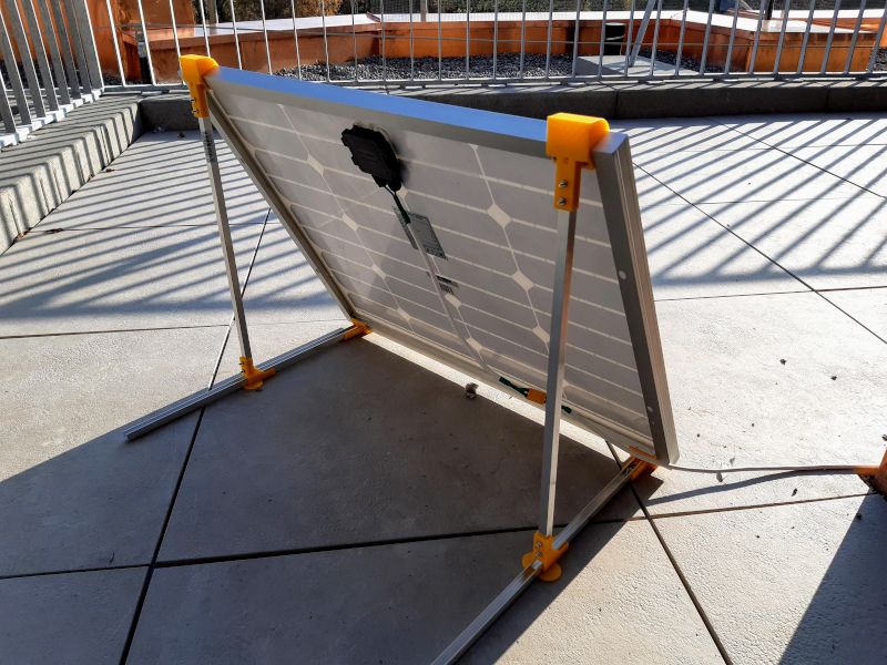 Panel in sun with the frame